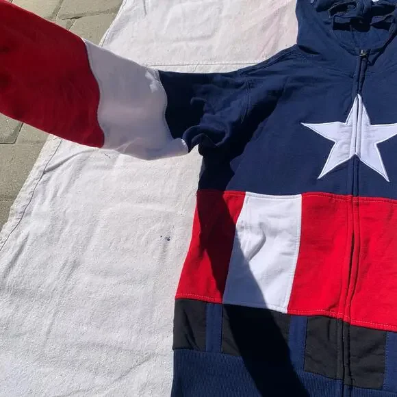 MArvel Captain America hoodie mask full zip Small - Picture 5 of 7